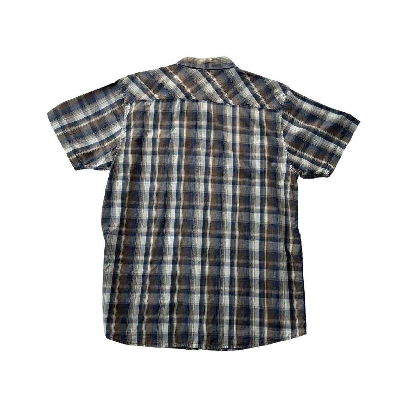 The North Face Men's Pearl Snap Short Sleeve Hiking Shirt Blue XXL USED - Image 2