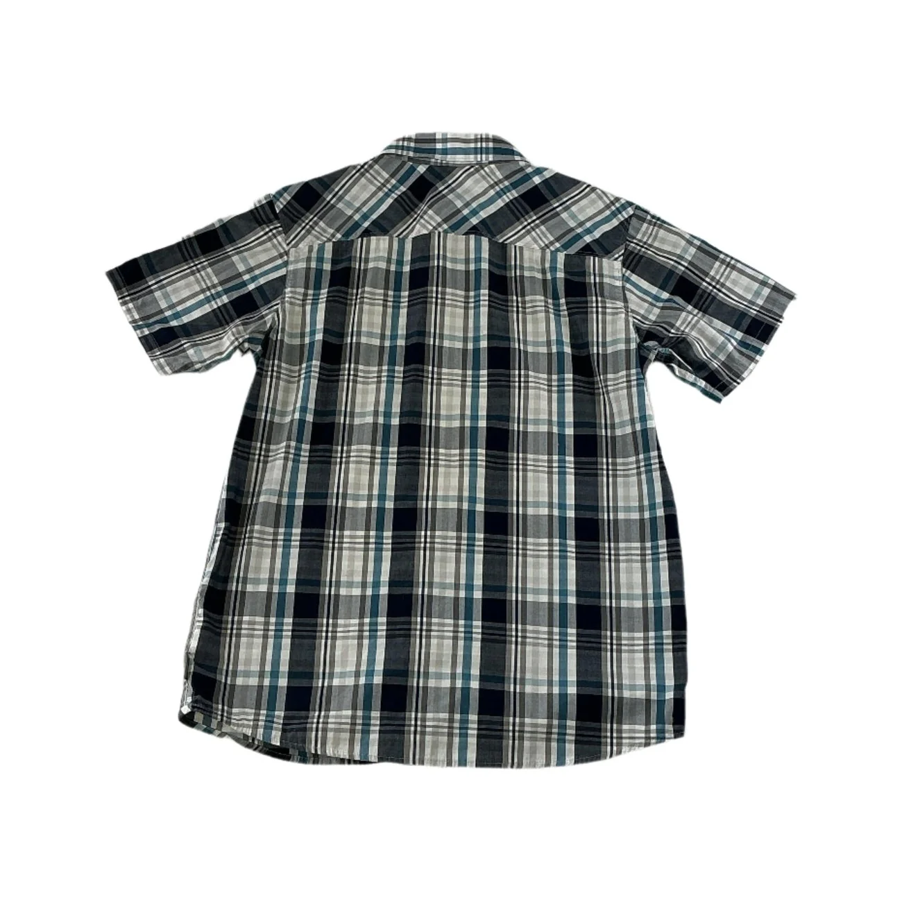 Mountain Hardwear Men's Button Down Short Sleeve Shirt Blue/Grey Medium USED - Image 2