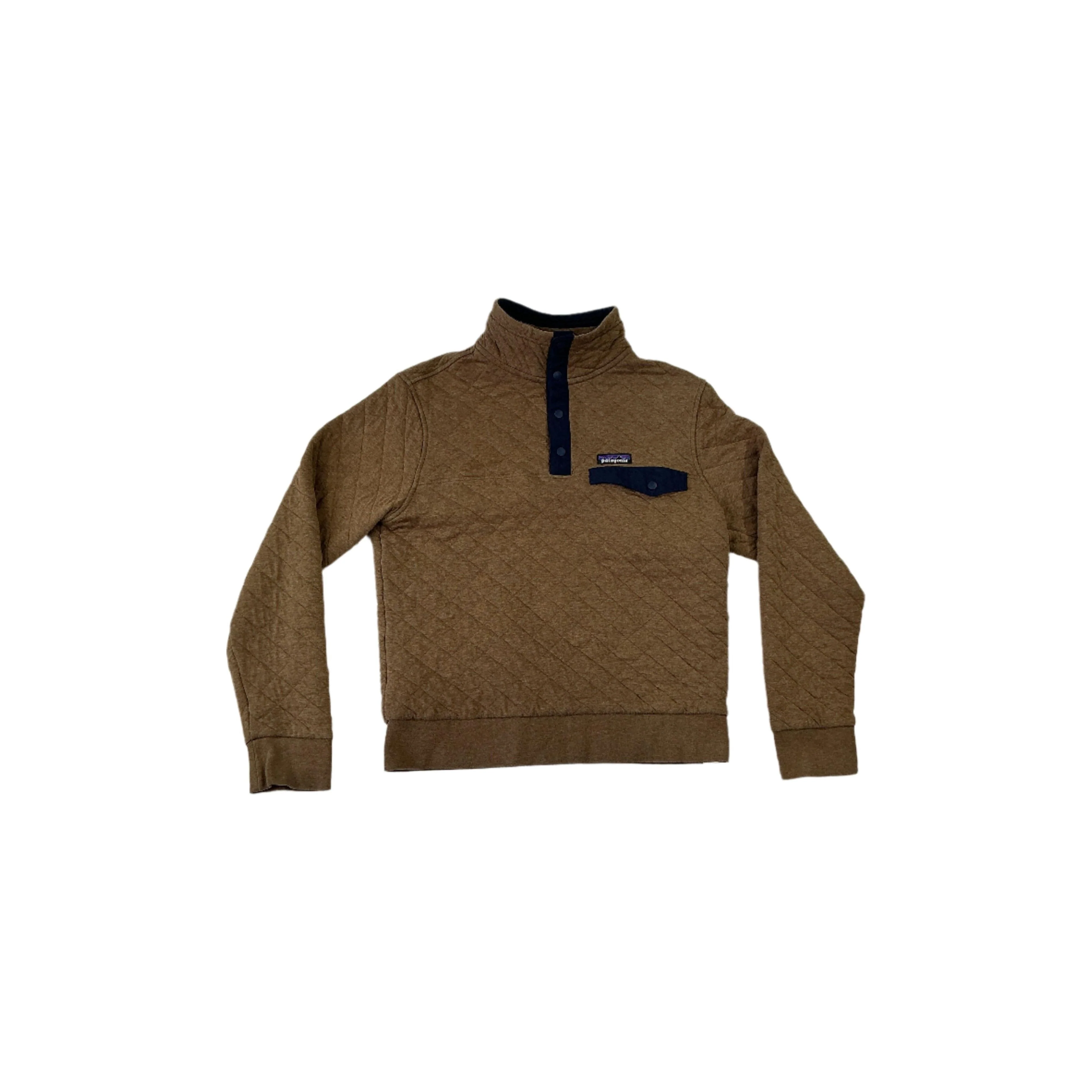 Patagonia Women's Quilt Snap-T Pullover Brown/Navy