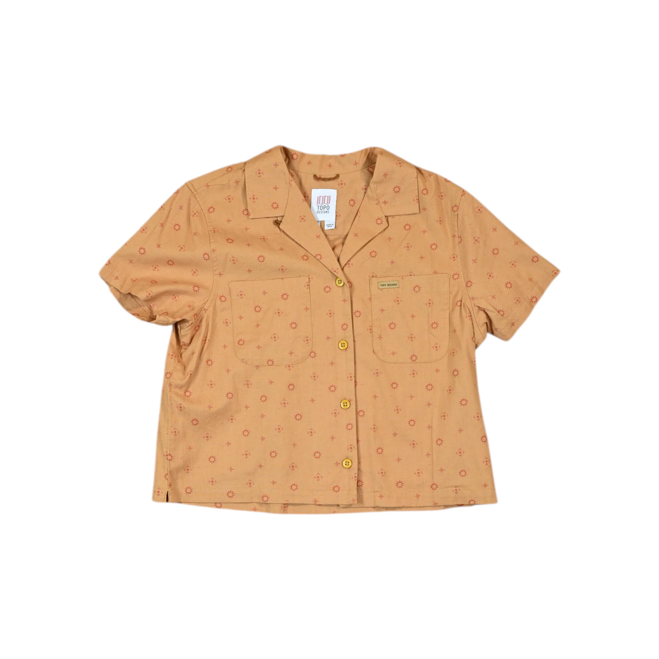 Topo Designs Women's Daytripper Shirt Tossed Motif Goldenrod