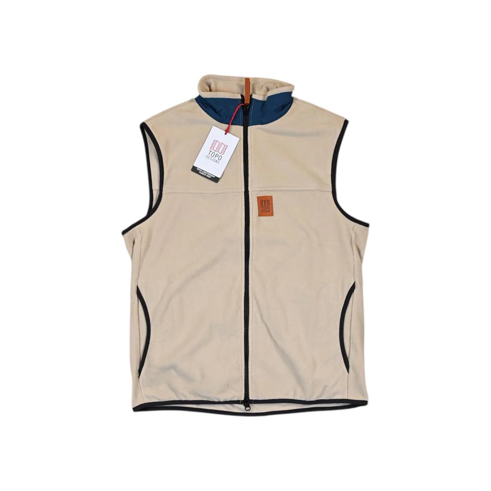 Topo Designs Men's Vista Lightweight Fleece Oatmeal/Pond Blue Vest