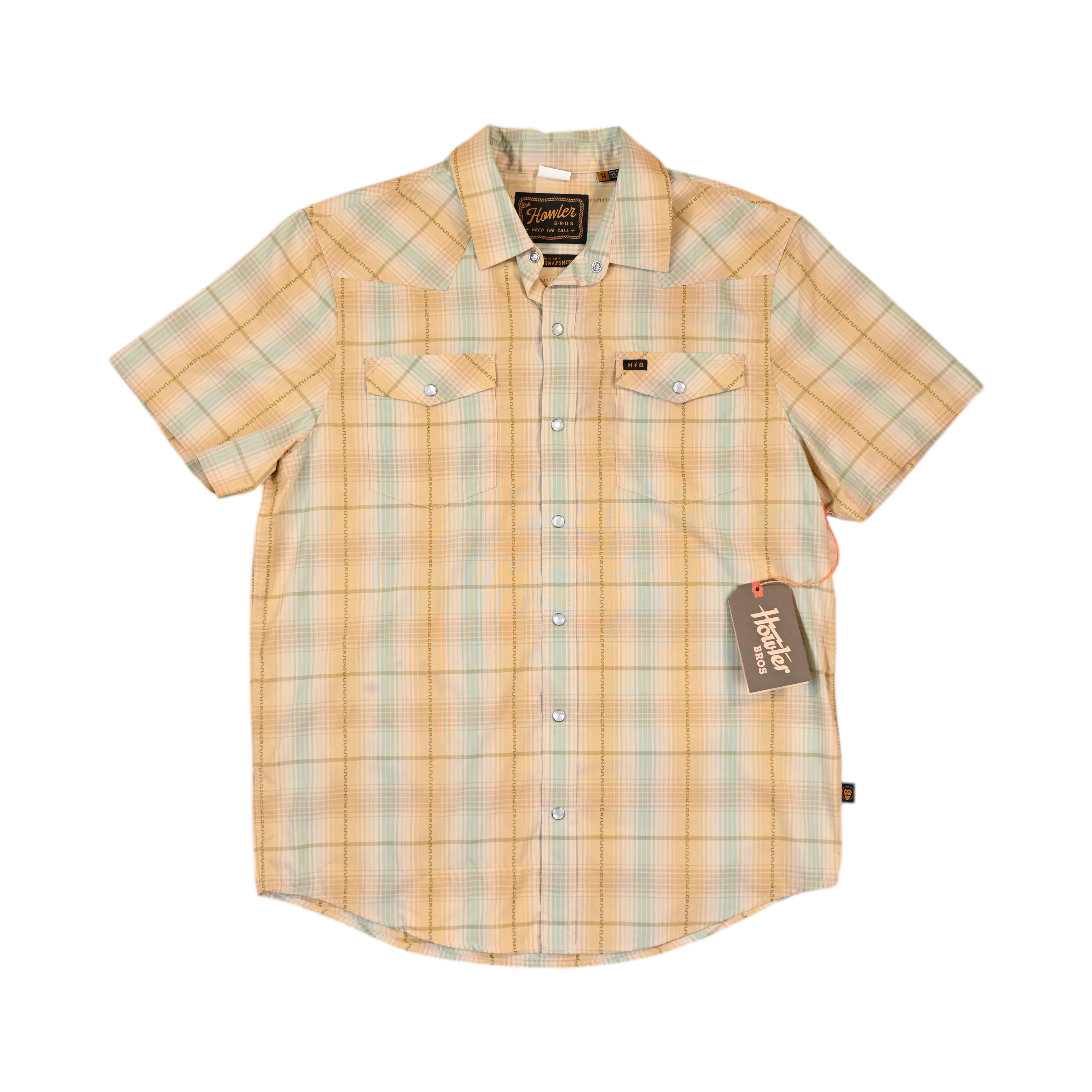 Howler Brothers Men's H Bar B Snap Short Sleeve Button Up Yellow