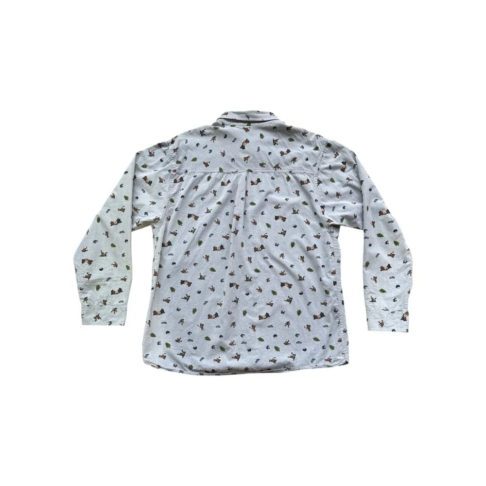 Kavu Men's Long Sleeve Print Button Up Shirt Grey XXL Used - Image 2
