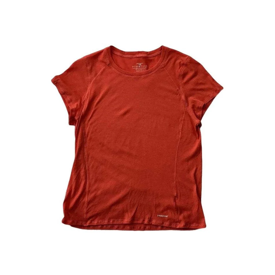 Patagonia Women's Capilene Cool Wool-Blend Shirt Medium Coral USED