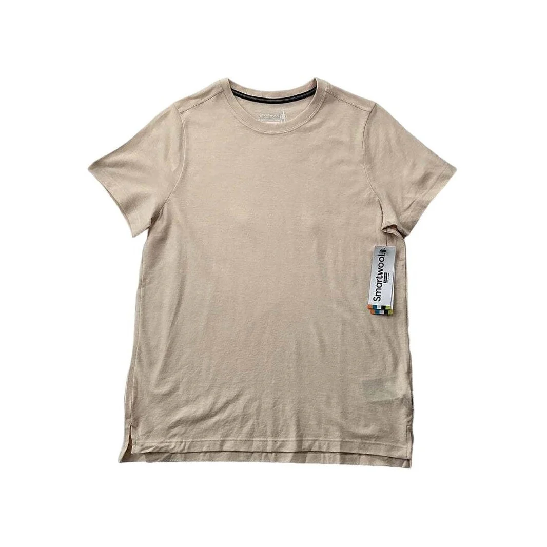 Smartwool Women's Perfect Short Sleeve Crew Shirt Almond Medium USED