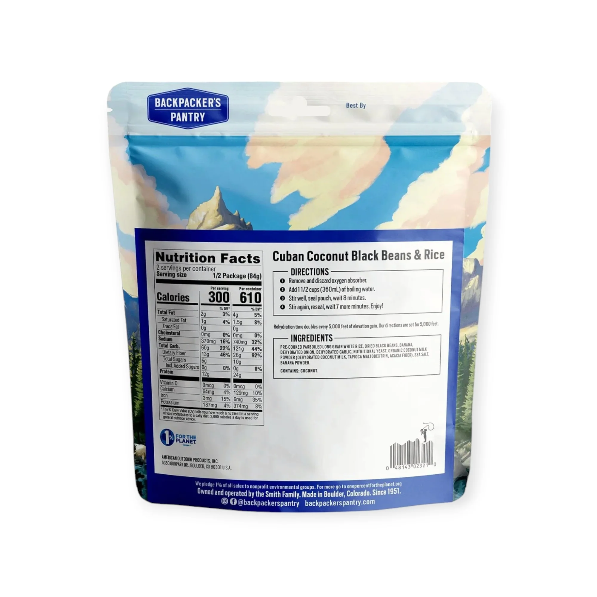 Backpacker's Pantry Cuban Coconut Rice & Black Beans Freeze Dried Meal - Image 3