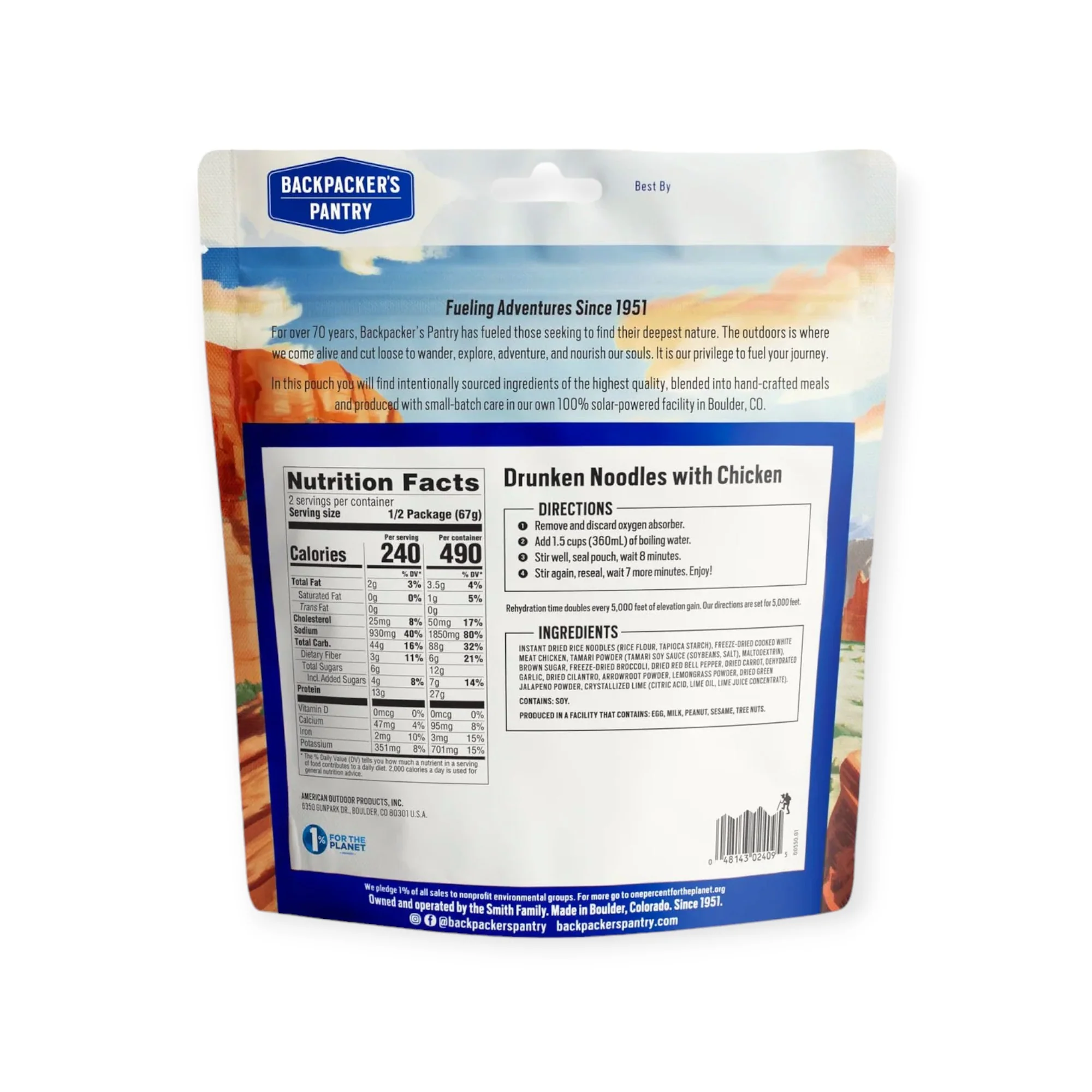 Backpacker's Pantry Drunken Noodles With Chicken Freeze-Dried Meal - Image 3