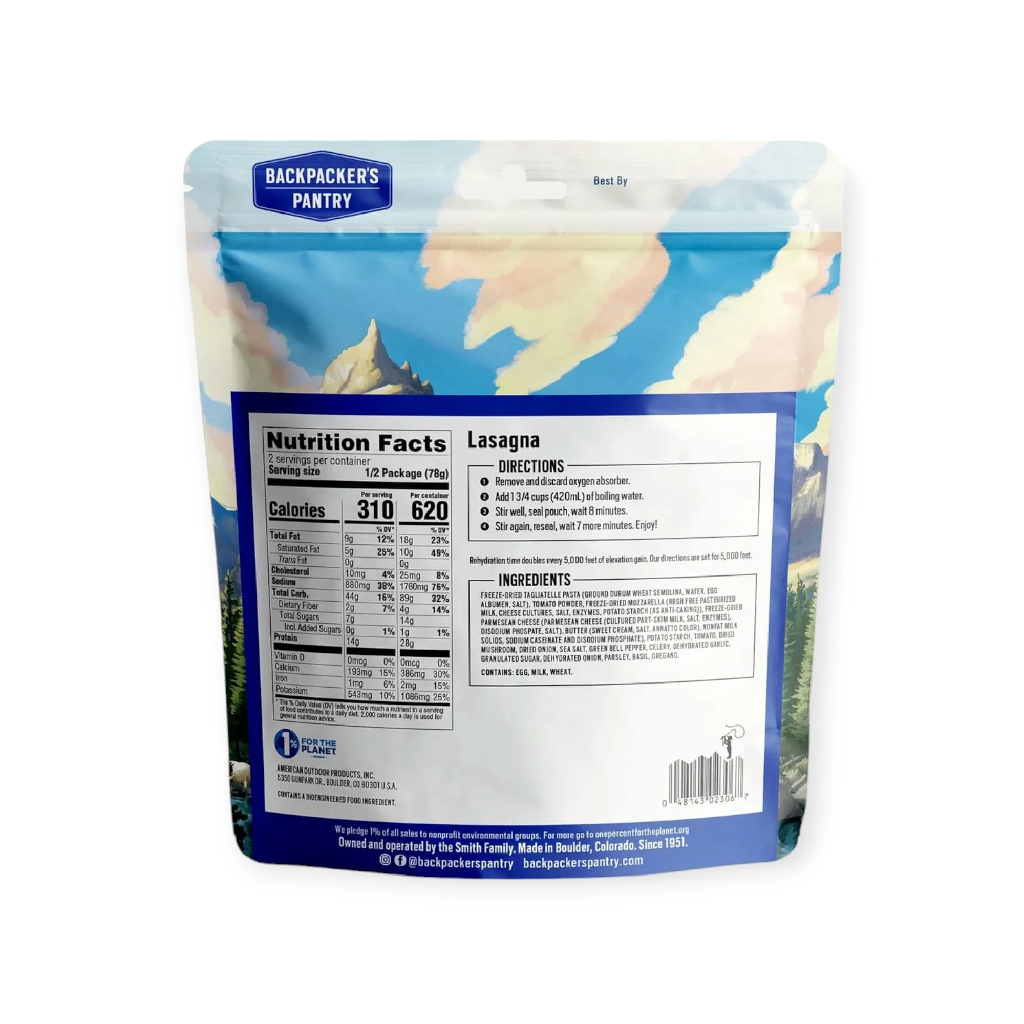 Backpacker's Pantry Vegetarian Lasagna Freeze-Dried Meal - Image 3