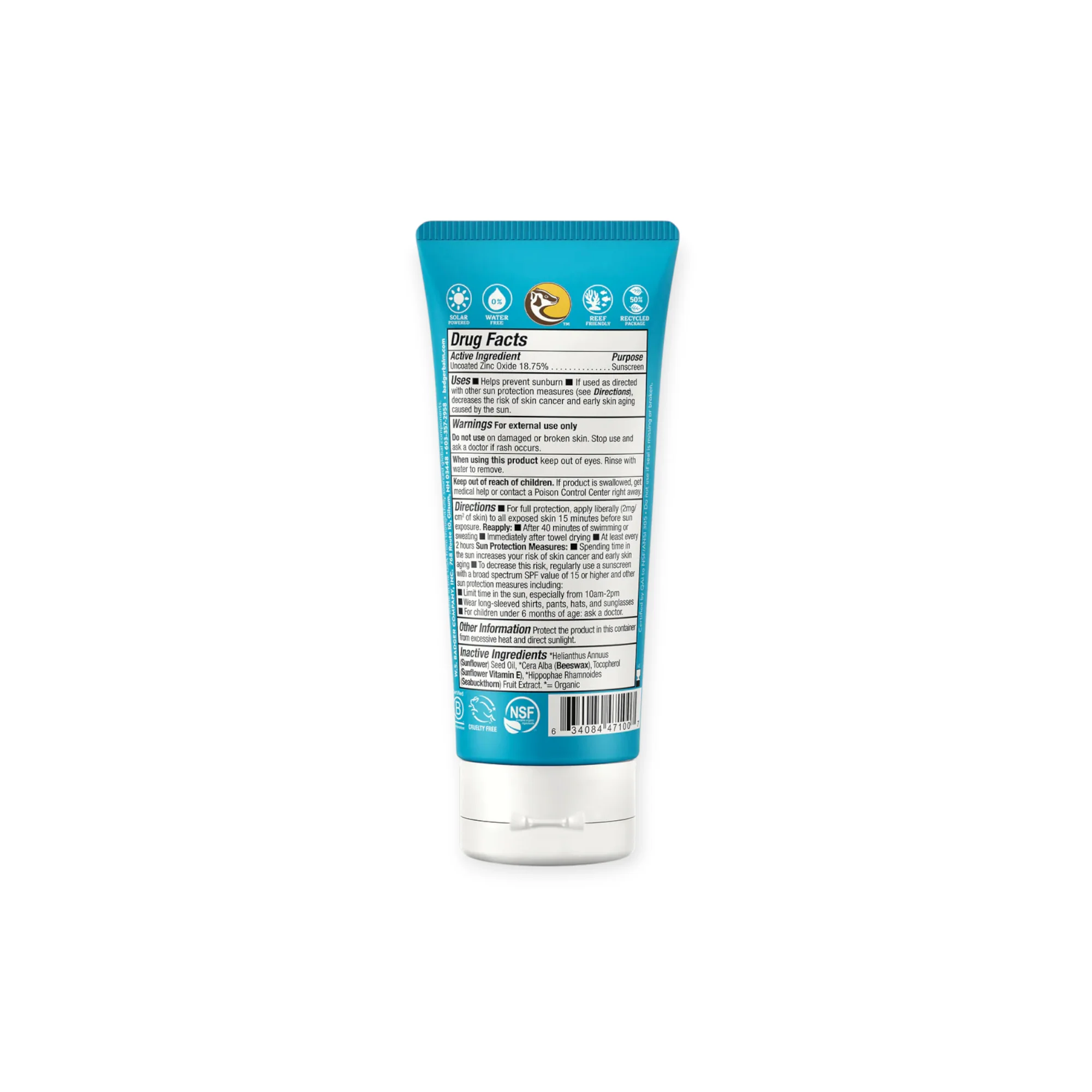 Badger Clear Zinc Sunscreen Cream SPF 30 2.9 oz. - Image 2
