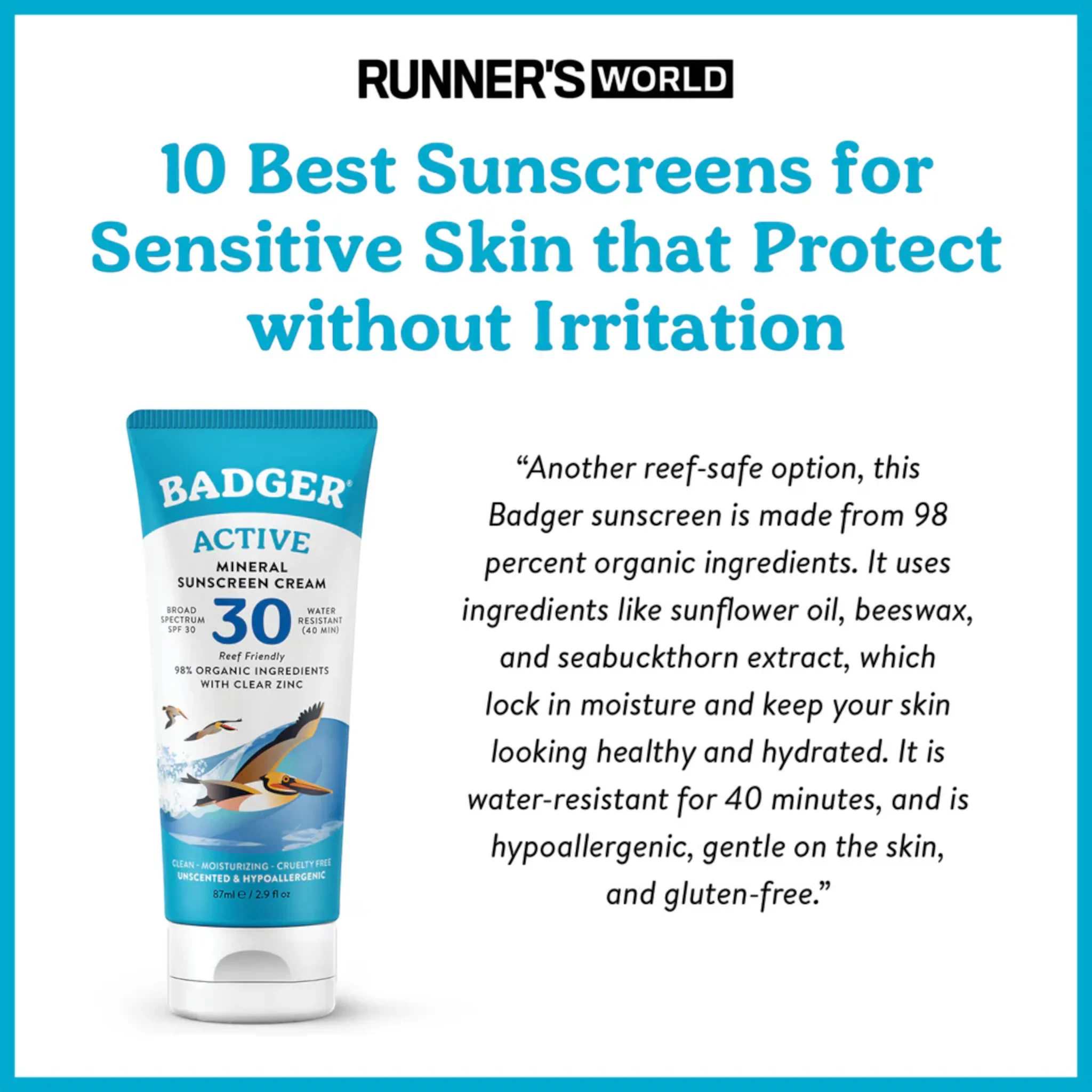 Badger Clear Zinc Sunscreen Cream SPF 30 2.9 oz. - Image 7