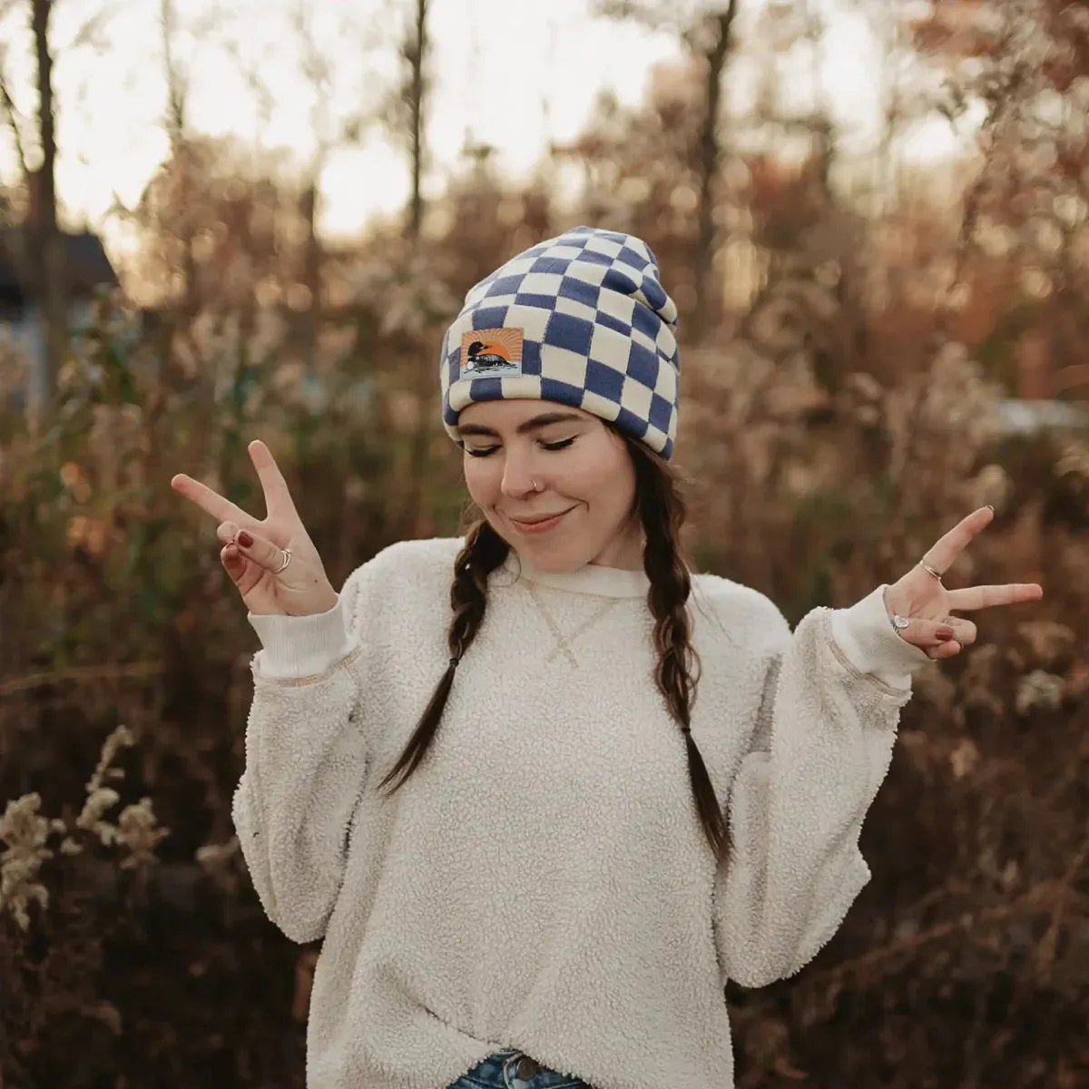 Bird Collective Loon Checkered Beanie - Image 4