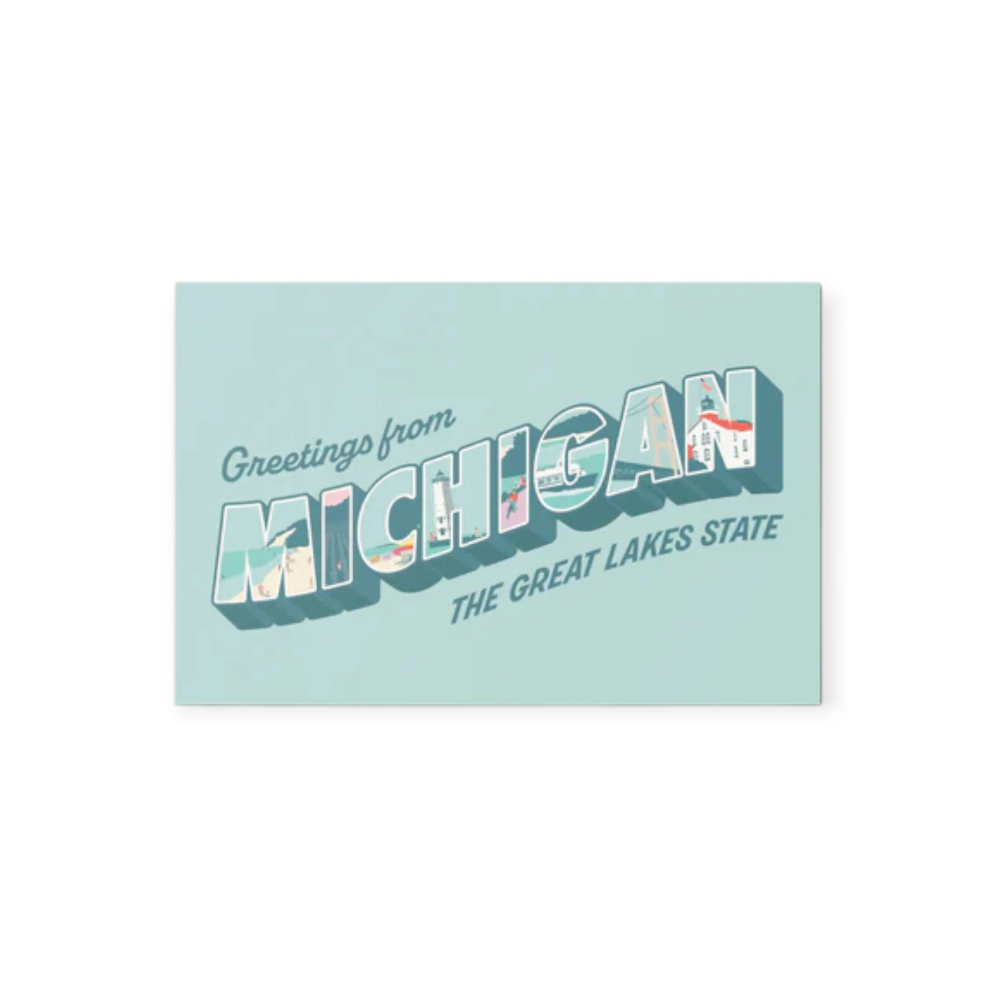 Byway Press Greetings from Michigan Retro Travel Postcard