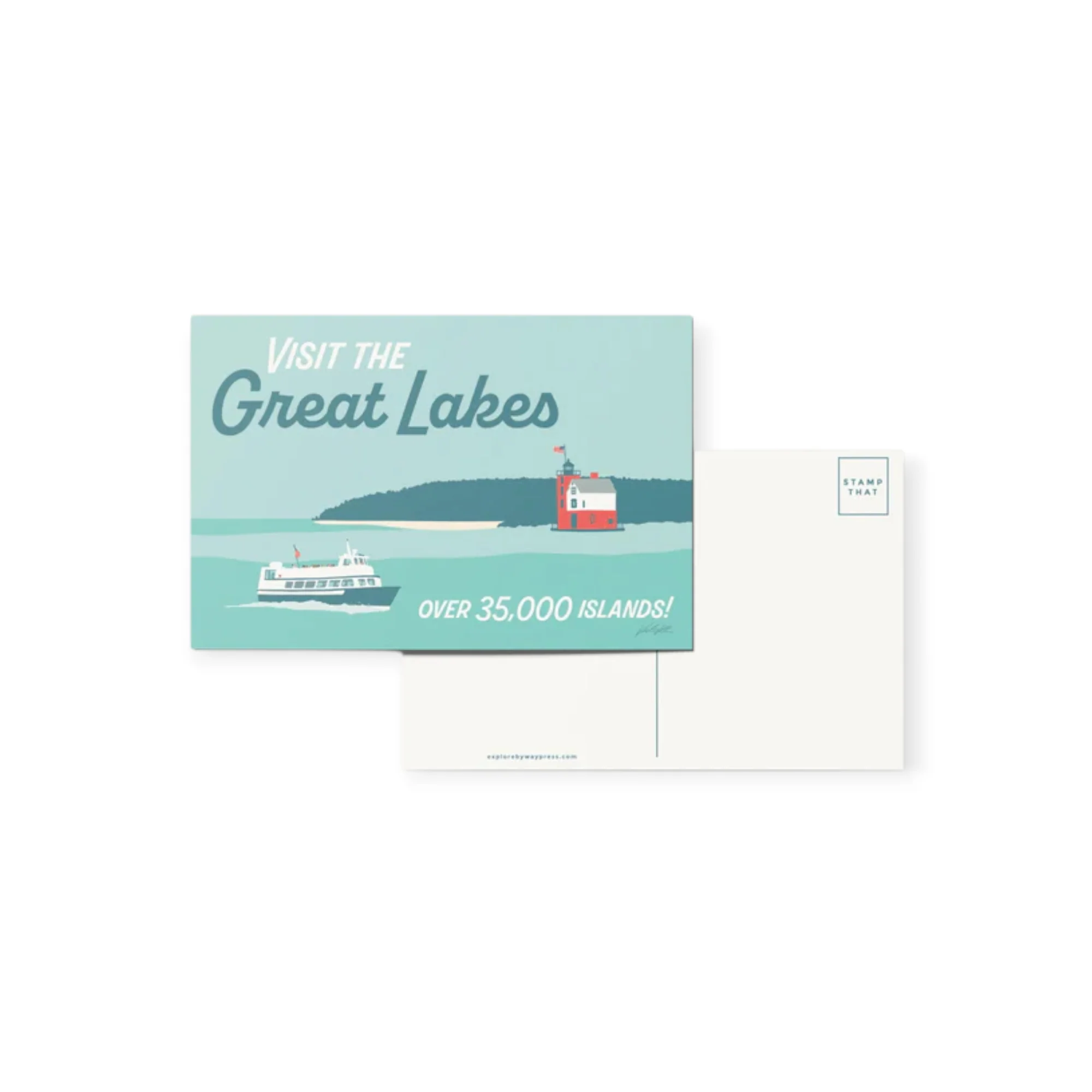 Byway Press Visit the Great Lakes Travel Postcard - Image 2