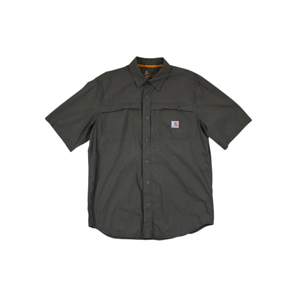 Carhartt Men's Force Short Sleeve Shirt Green L Used
