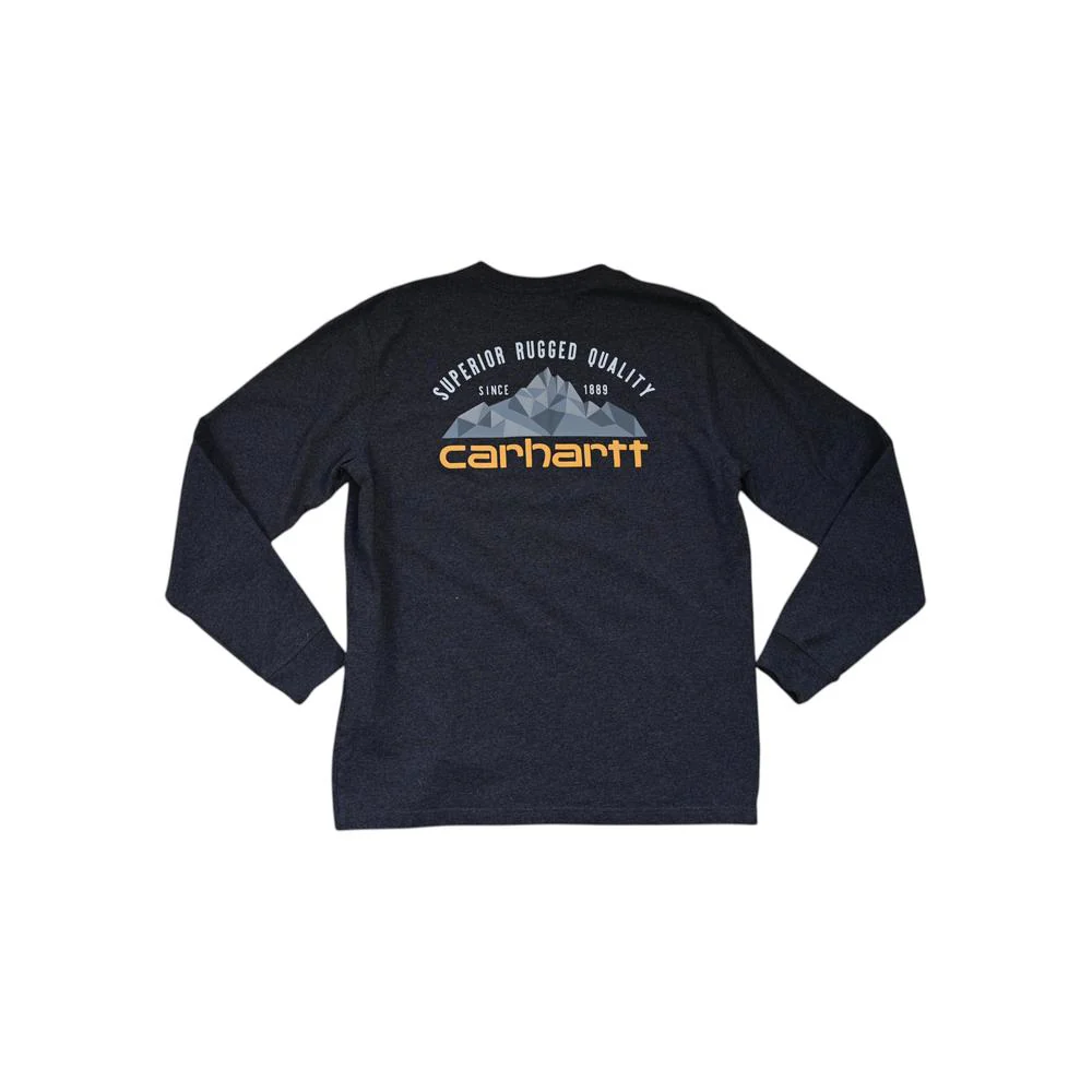 Carhartt Men's Graphic Long Sleeve Shirt Grey L Used - Image 2