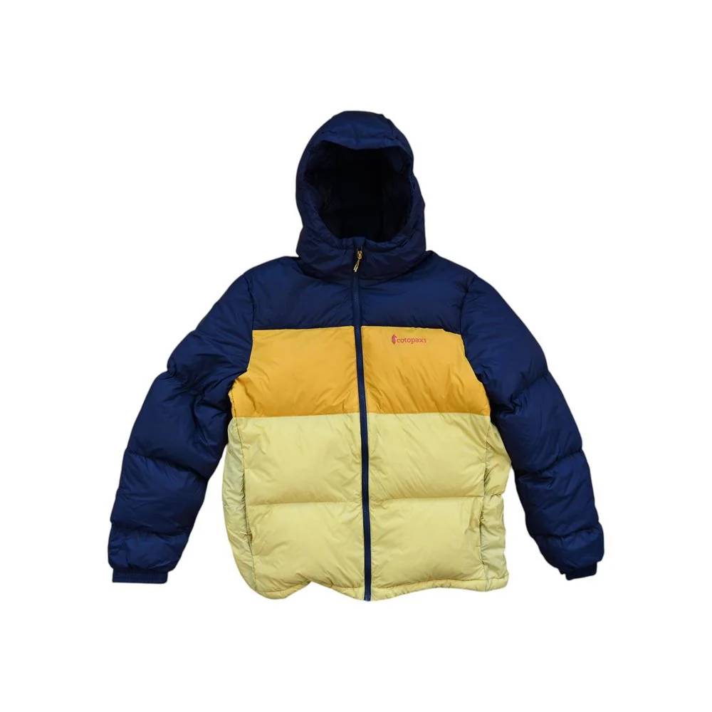 Cotopaxi Men's Solazo Hooded Down Insulated Jacket Navy/Yellow L Used