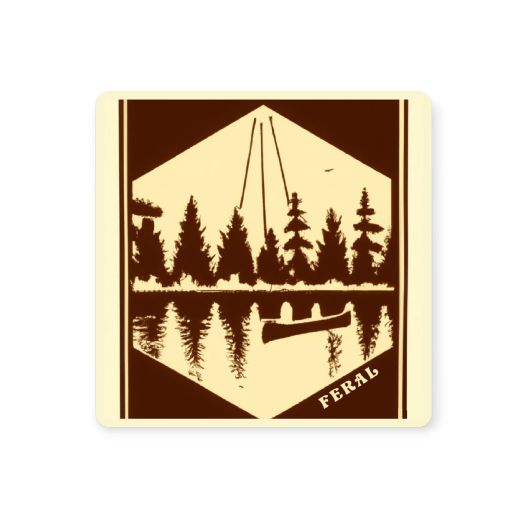 FERAL Vintage Canoe Brown | Cream Sticker