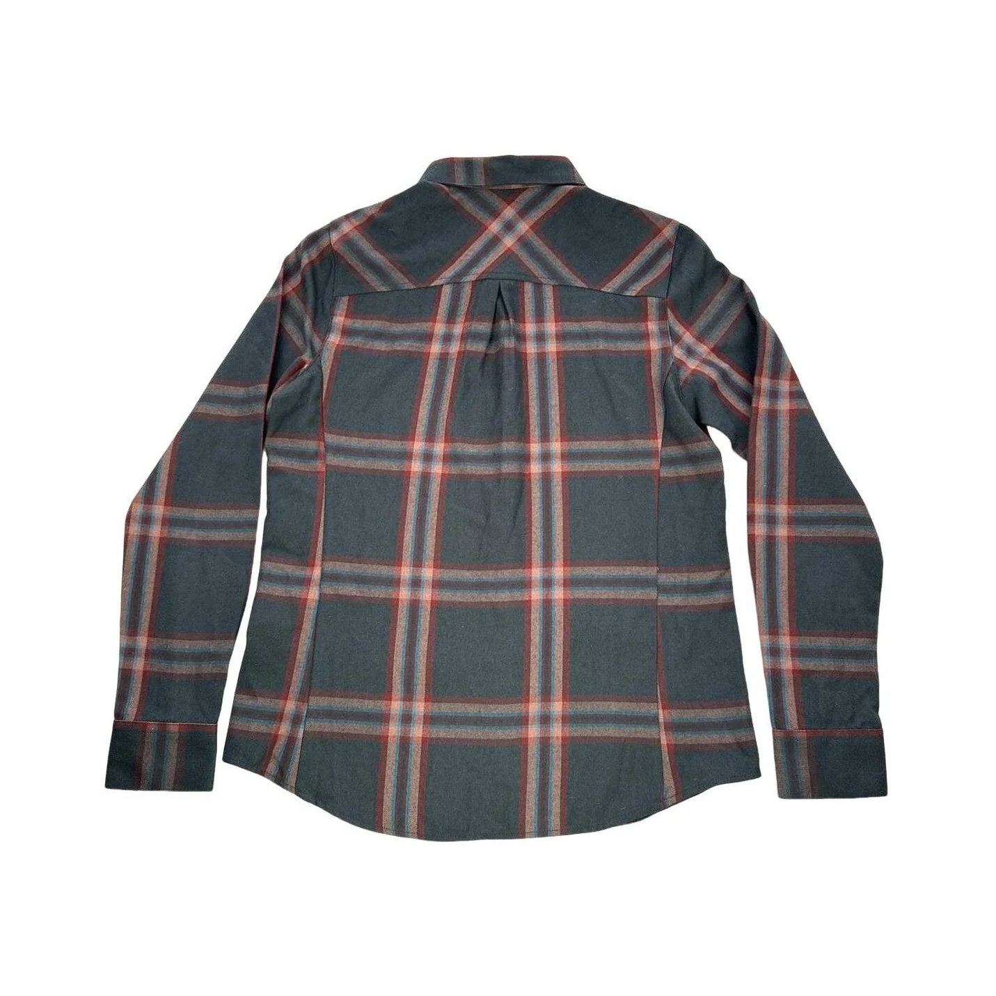 Flylow Women's Brigitte Tech Fleece Shirt Navy Plaid Medium USED - Image 2