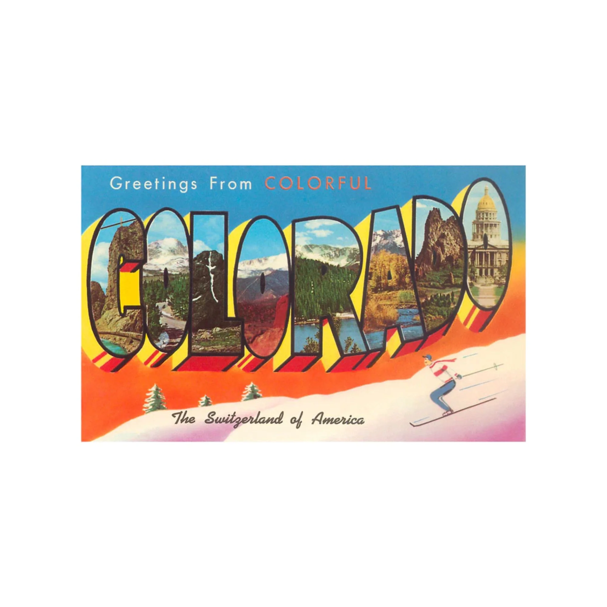 Found Image Greetings from Colorful Colorado CO-204 Postcard