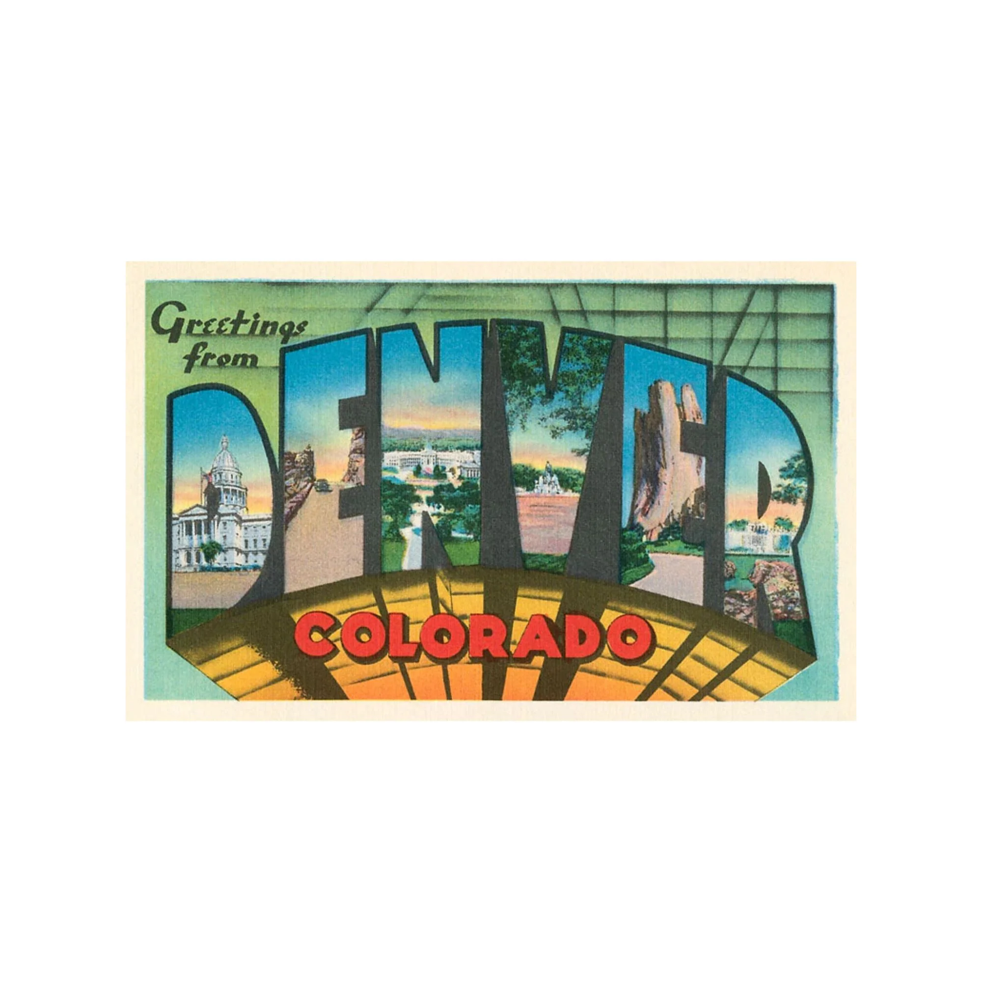 Found Image Greetings from Denver, Colorado CO-277 Postcard