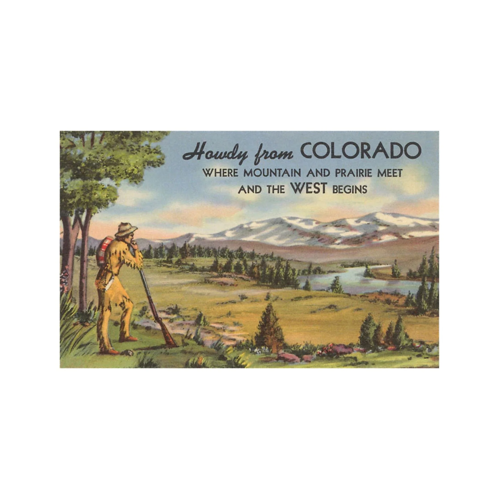 Found Image Howdy from Colorado, Mountain Man CO-140 Postcard