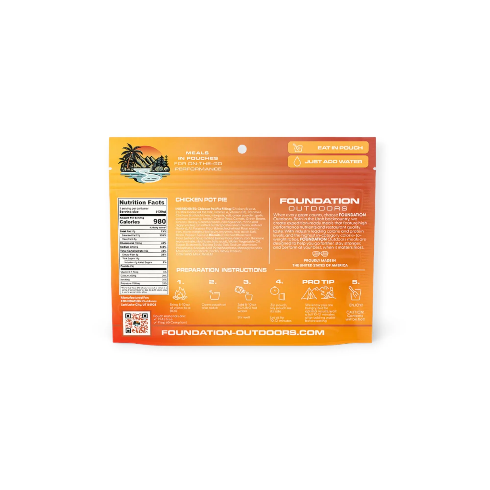 FOUNDATION Outdoors Chicken Pot Pie Meal - Image 2