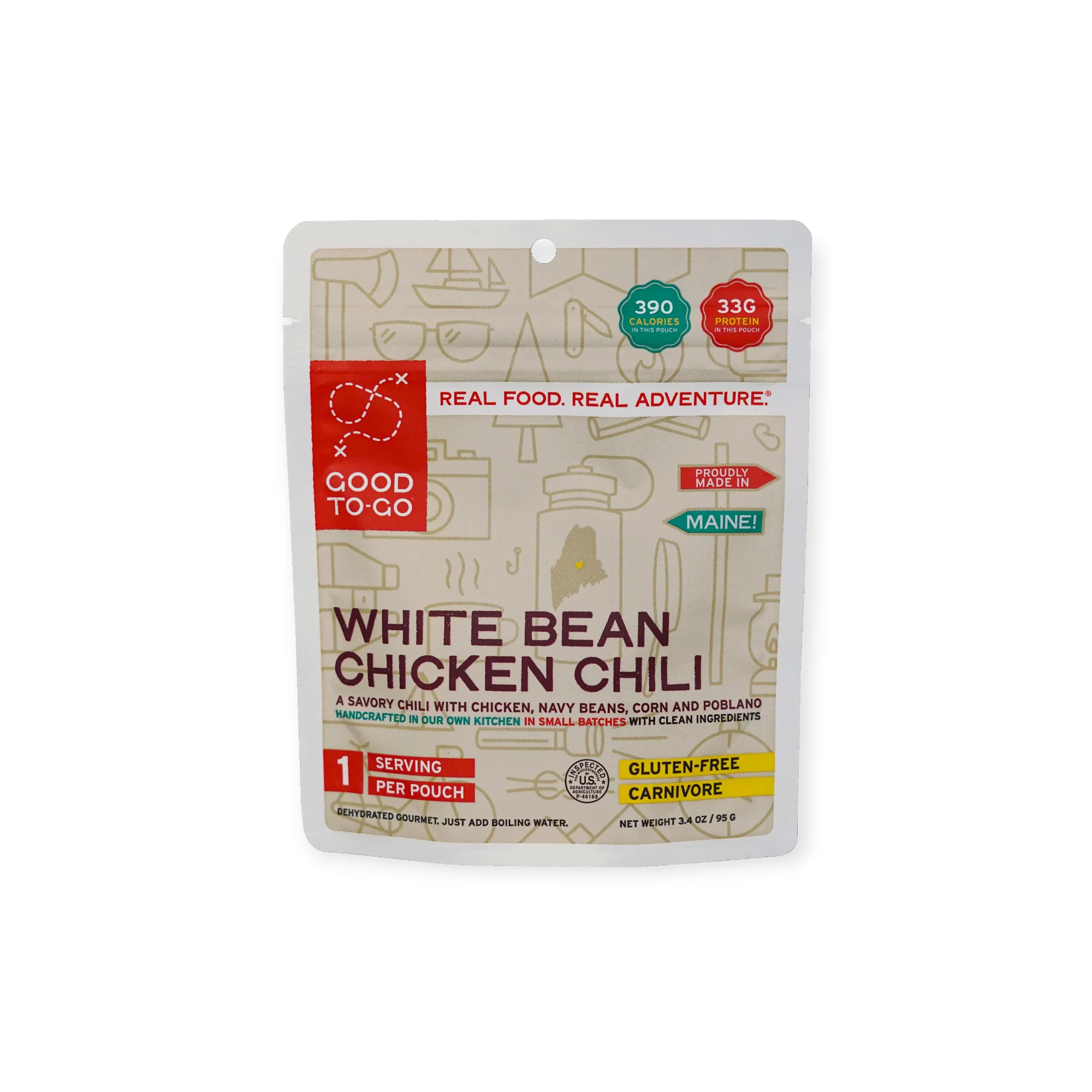 Good To-Go White Bean Chicken Chili Dehydrated Backpacking Meal