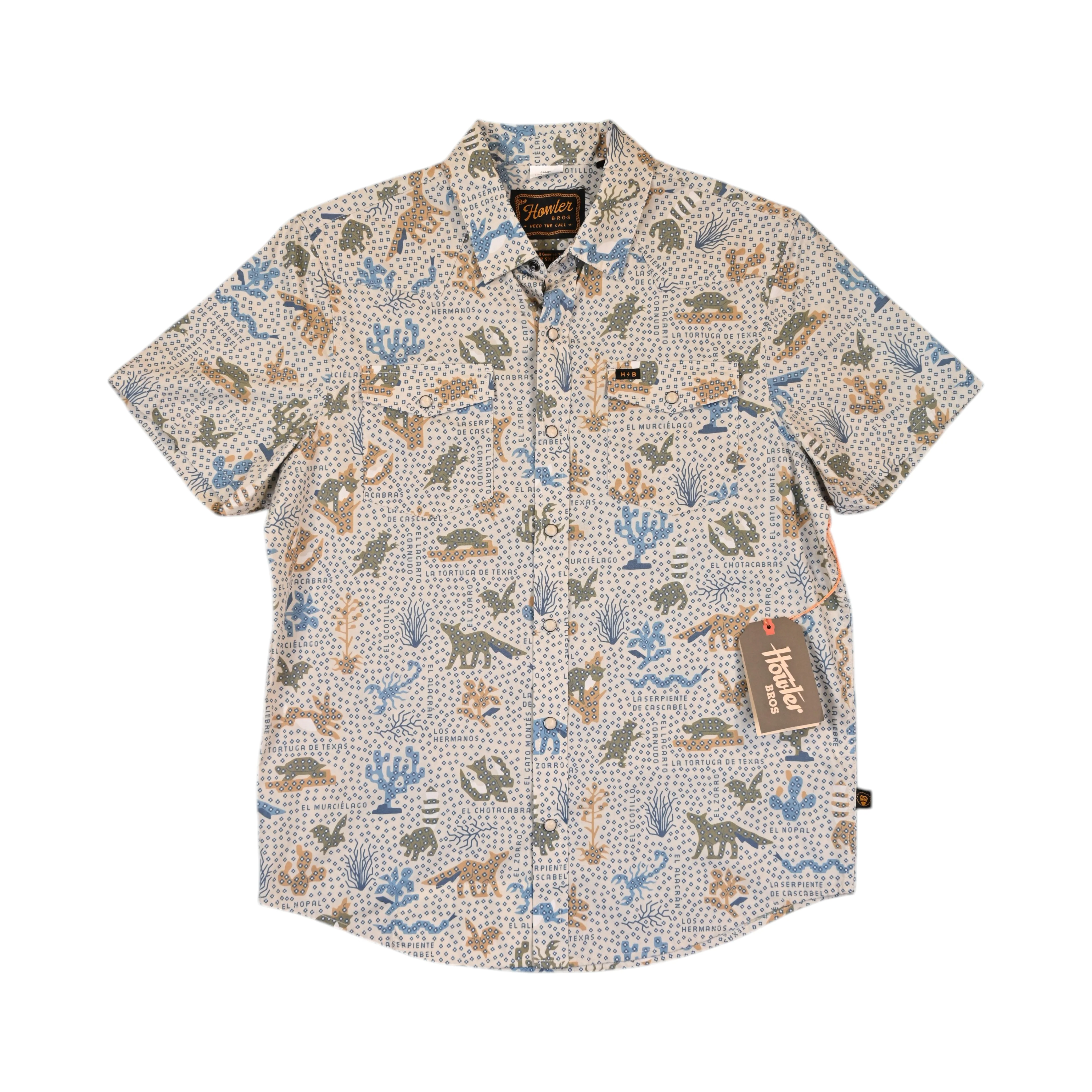 Howler Brothers Men's H Bar B Snap Short Sleeve Button Up White