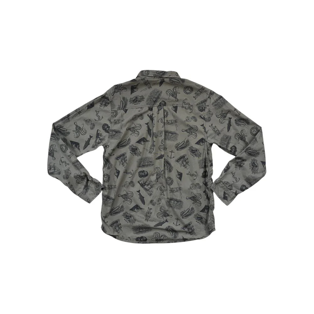 Kavu Men's Hootennany Cotton Long Sleeve Shirt Green M Used - Image 2