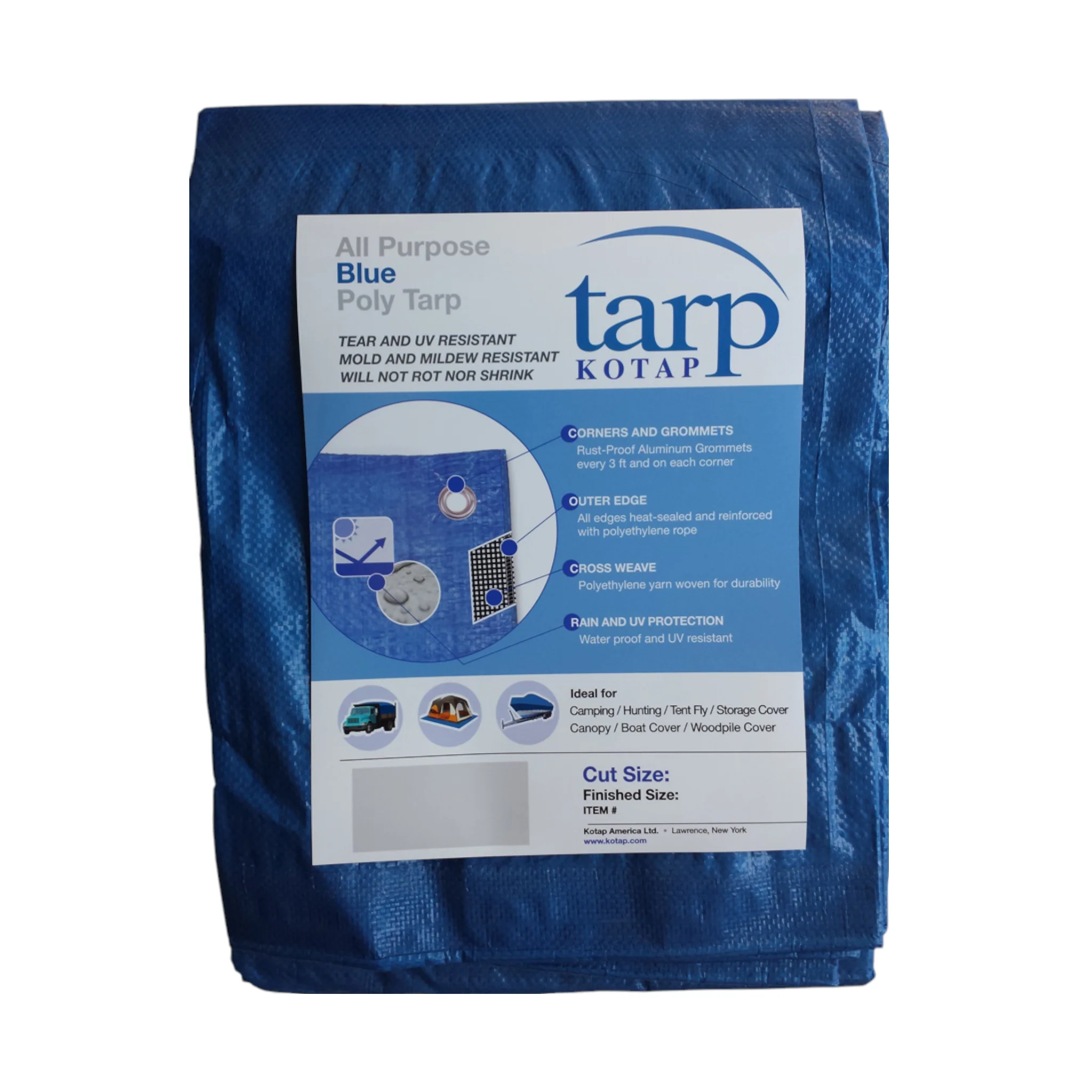 Kotap Blue Poly Tarp 5' x 7' - Image 2