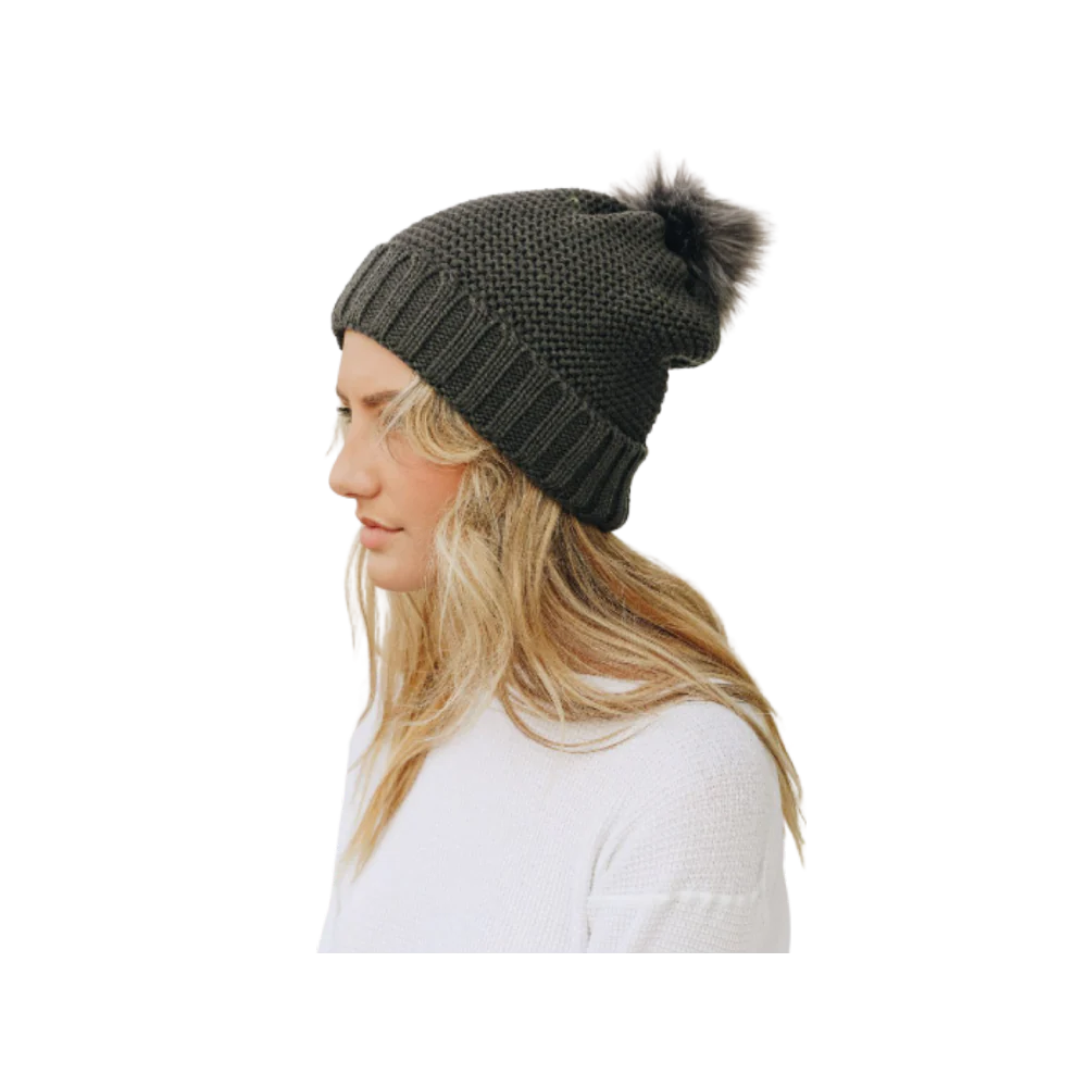 Leto Accessories Sherpa Lining Pom Beanie - Image 2
