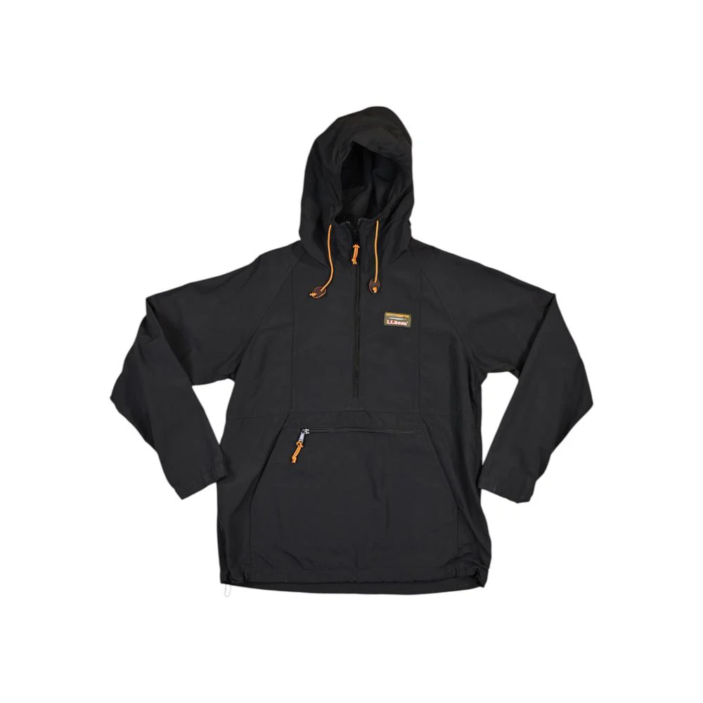 Ll Bean Men's Mountain Classic Anorak Windbreaker Jacket Black