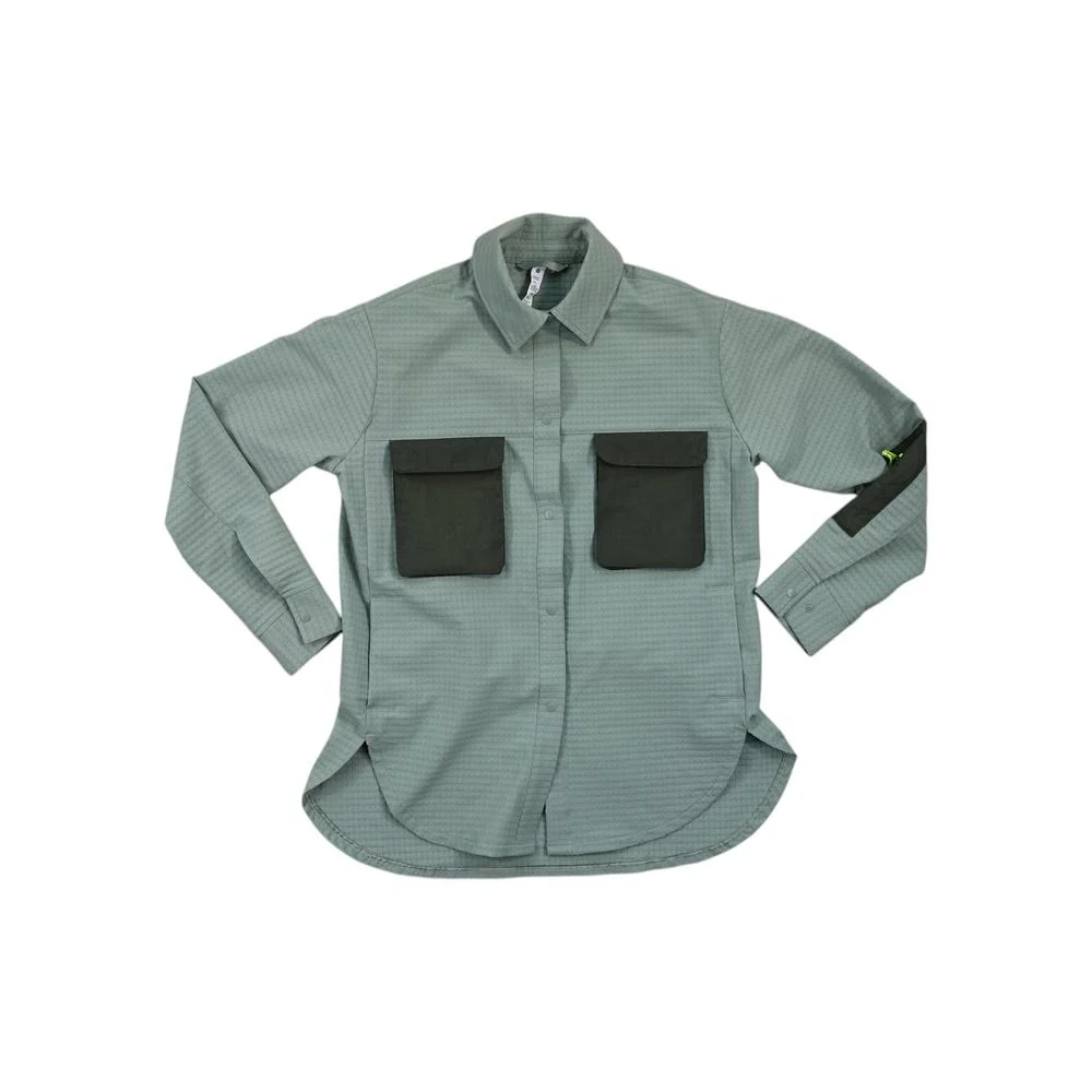 Lululemon Women's Grid Fleece Hiking Overshirt Green M Used