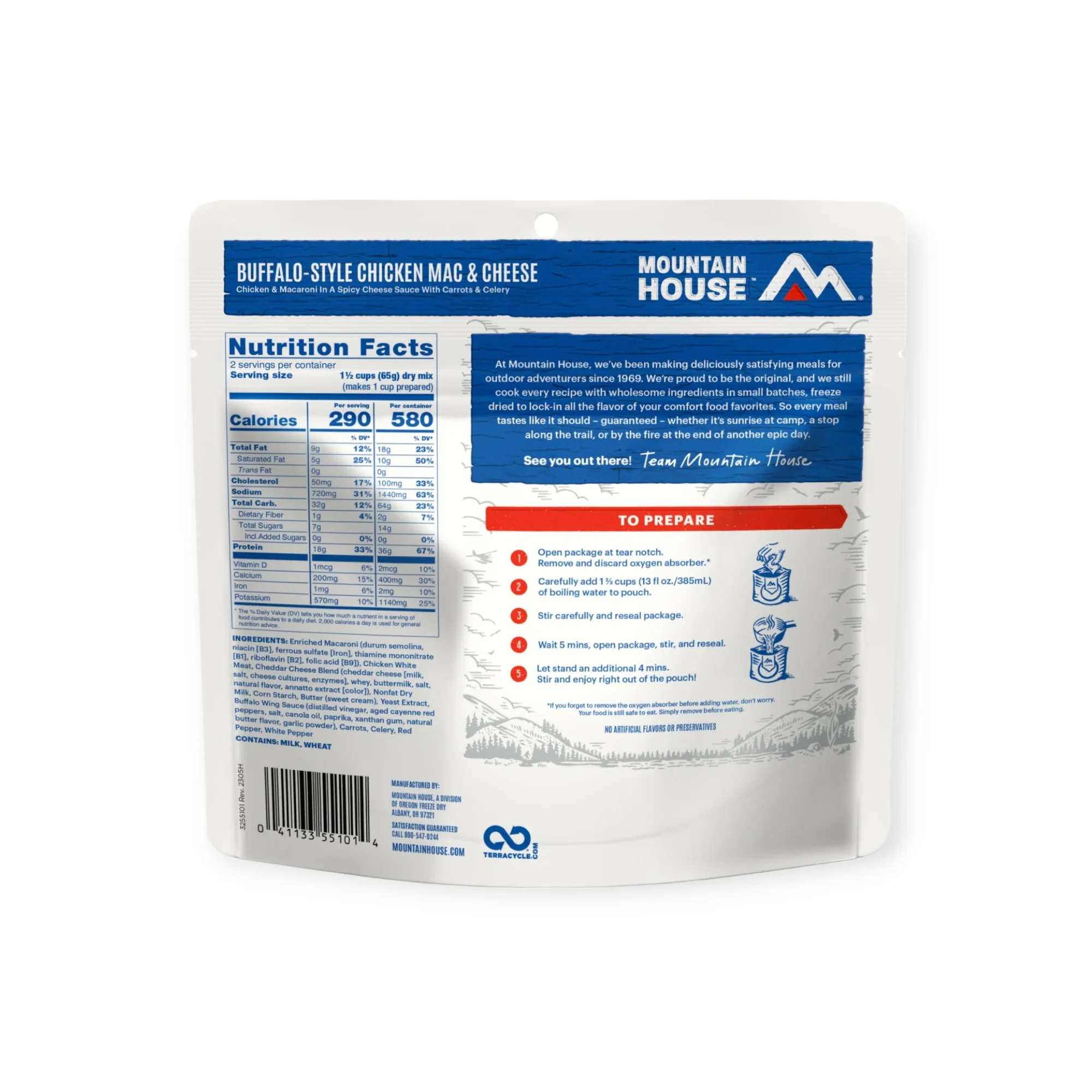 Mountain House Buffalo Style Chicken Mac & Cheese Freeze-Dried Meal - Image 3