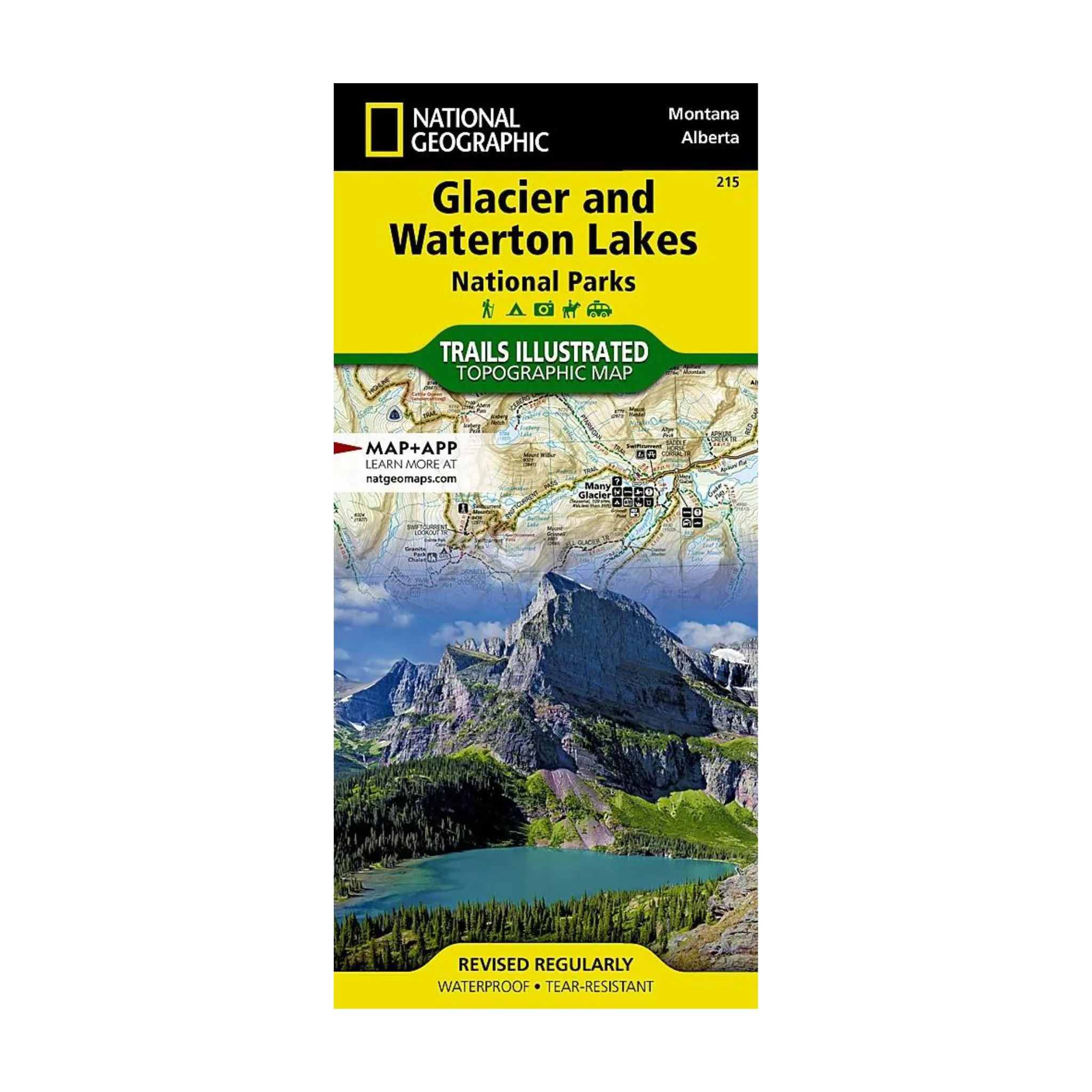 National Geographic 215: Glacier | Watertown Lakes National Park Map - Image 2