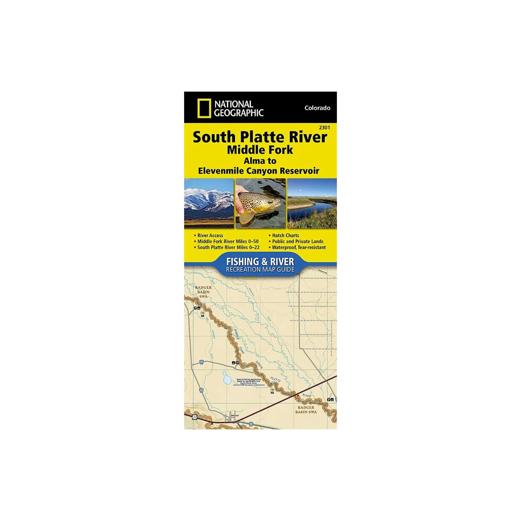 National Geographic 2301: South Platte River Middle Fork Alma to Elevenmile Canyon Reservoir