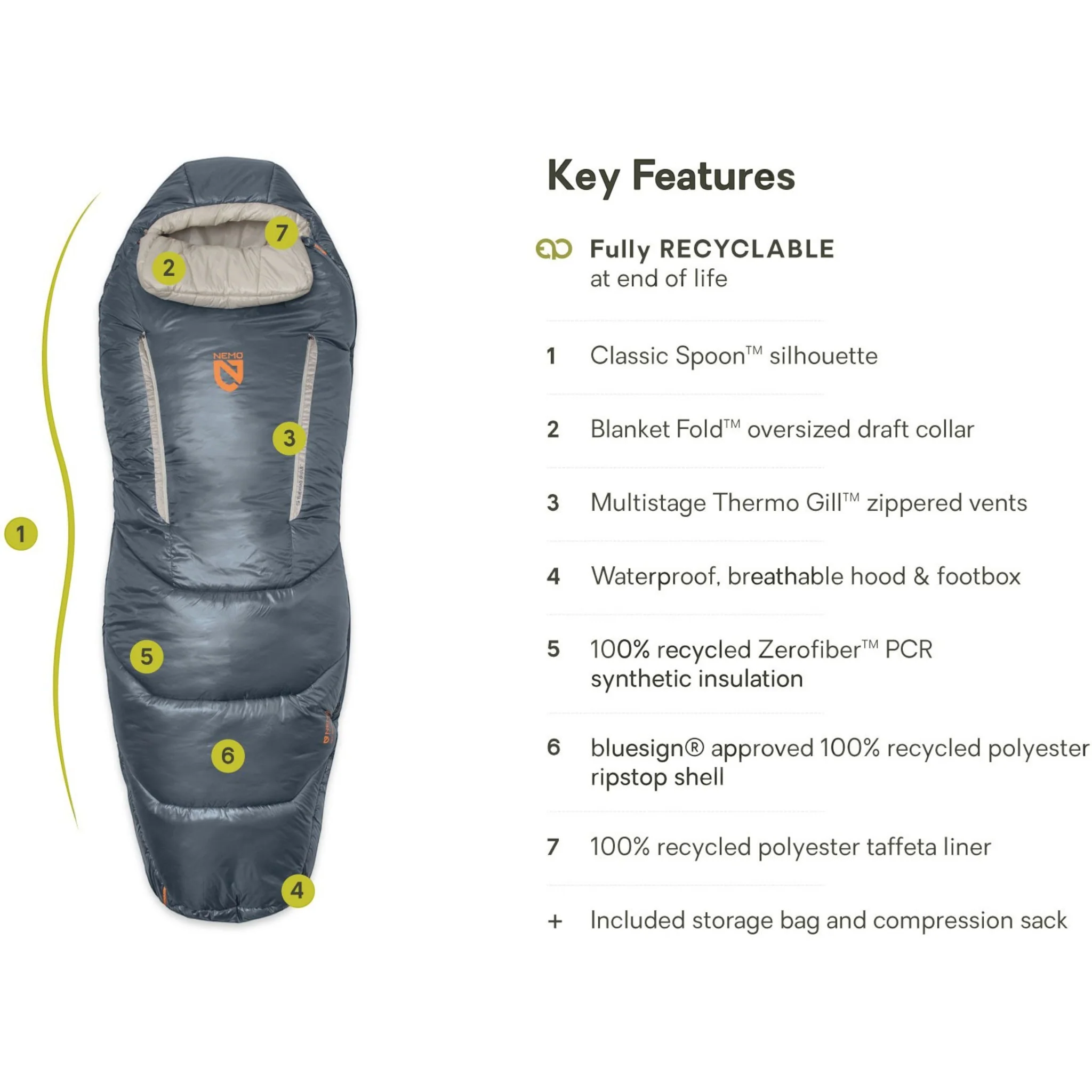 NEMO Men's Forte 20 Degree Sleeping Bag - Image 13