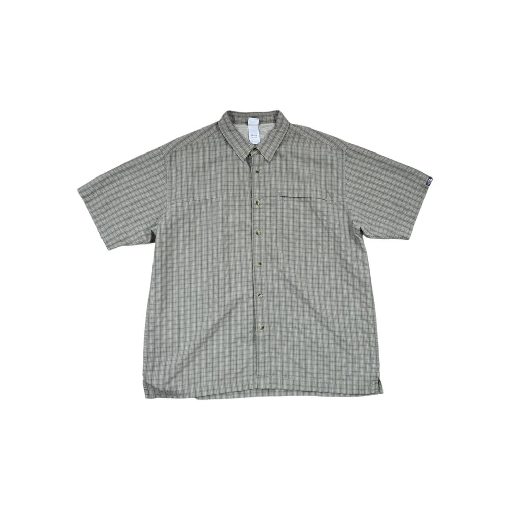 North Face Men's Button Up Shirt Green XXL Used