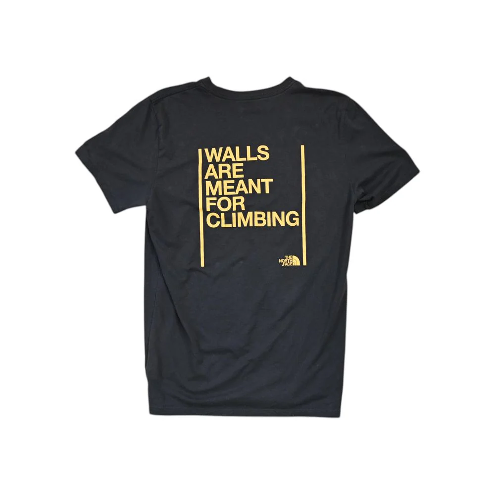 North Face Men's Walls are Meant for Climbing Shirt Black/Orange M Used - Image 2