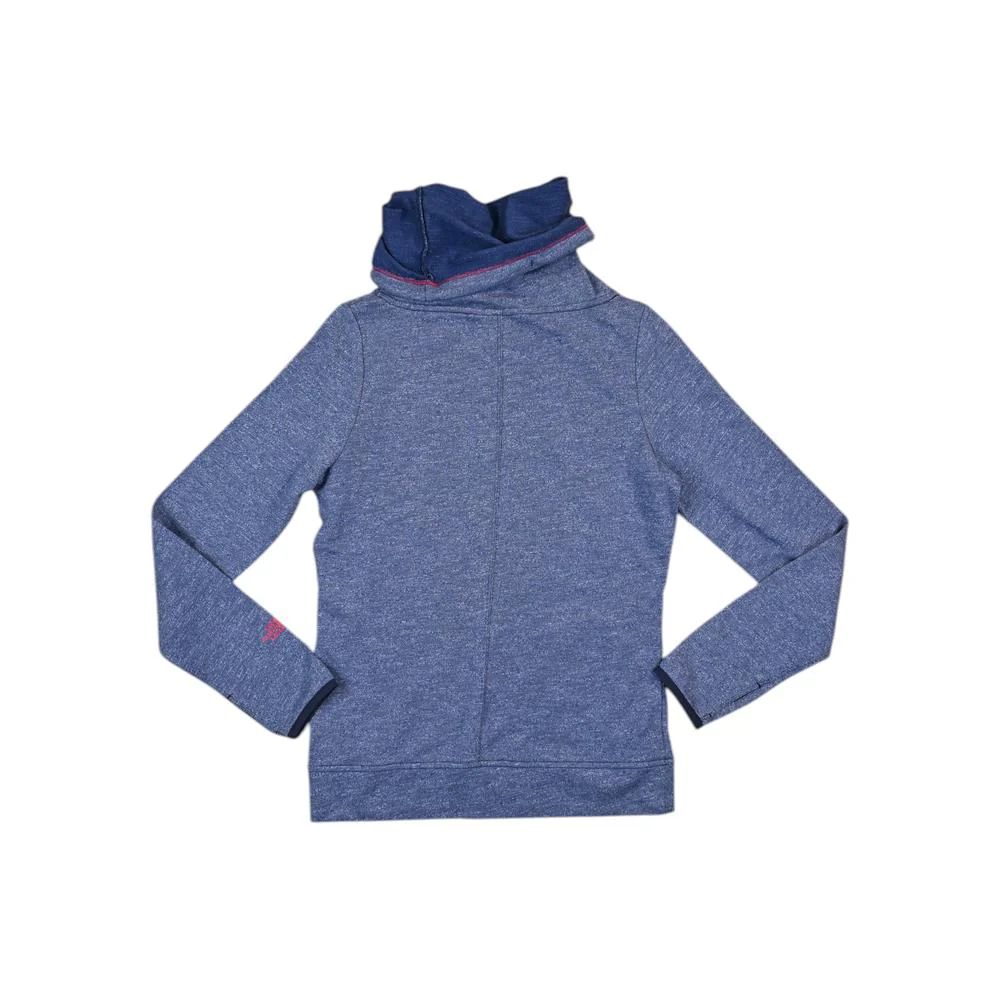 North Face Women's Cowl Neck Hoodie Blue S Used - Image 2