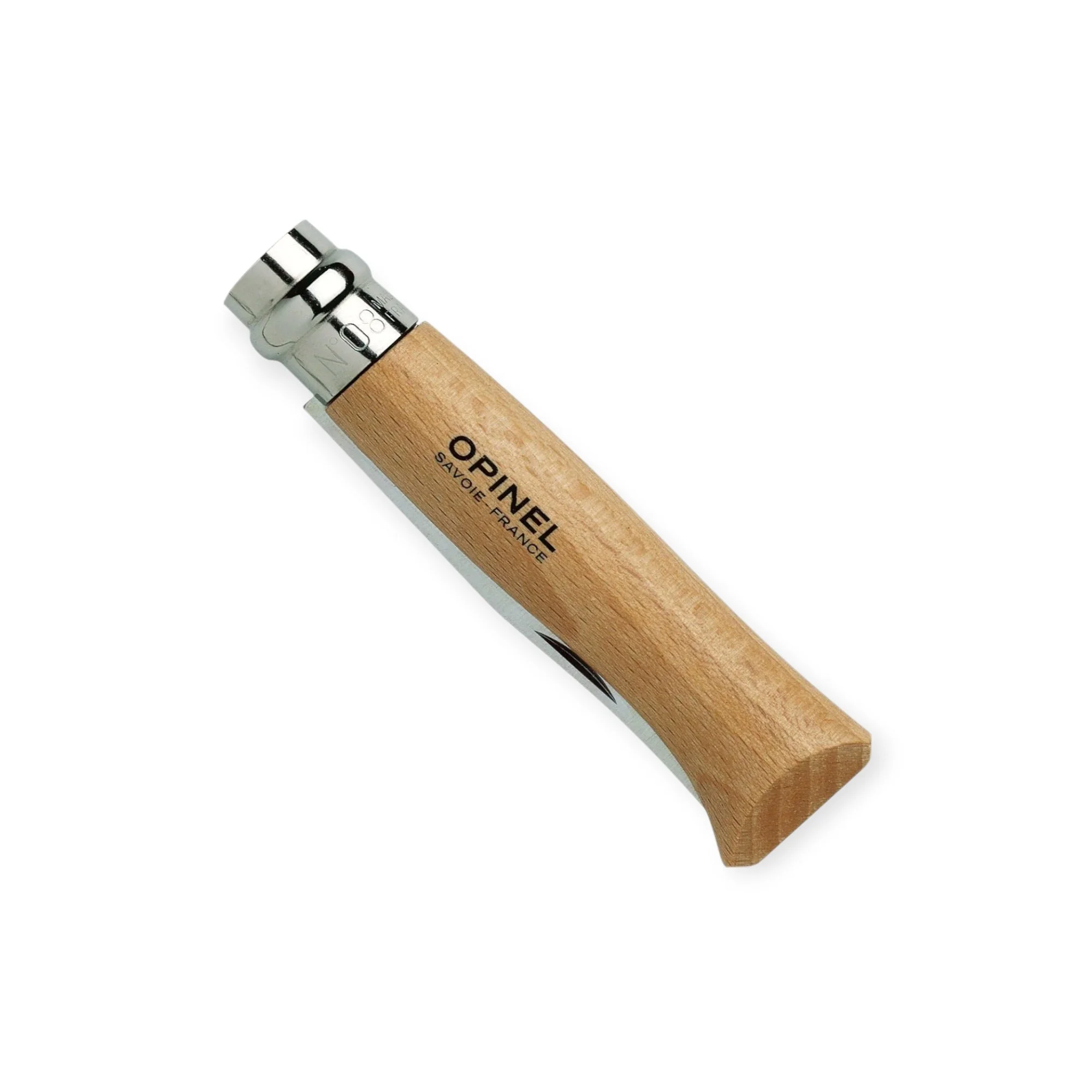 Opinel No.08 Stainless Steel Folding Pocket Knife Beech - Image 2