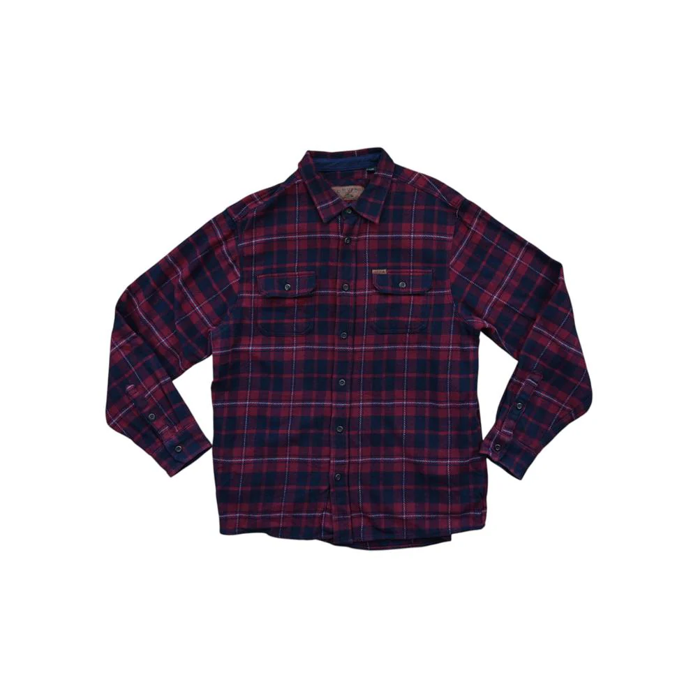 Orvis Men's Perfect Flannel Long Sleeve Shirt Navy XL Used