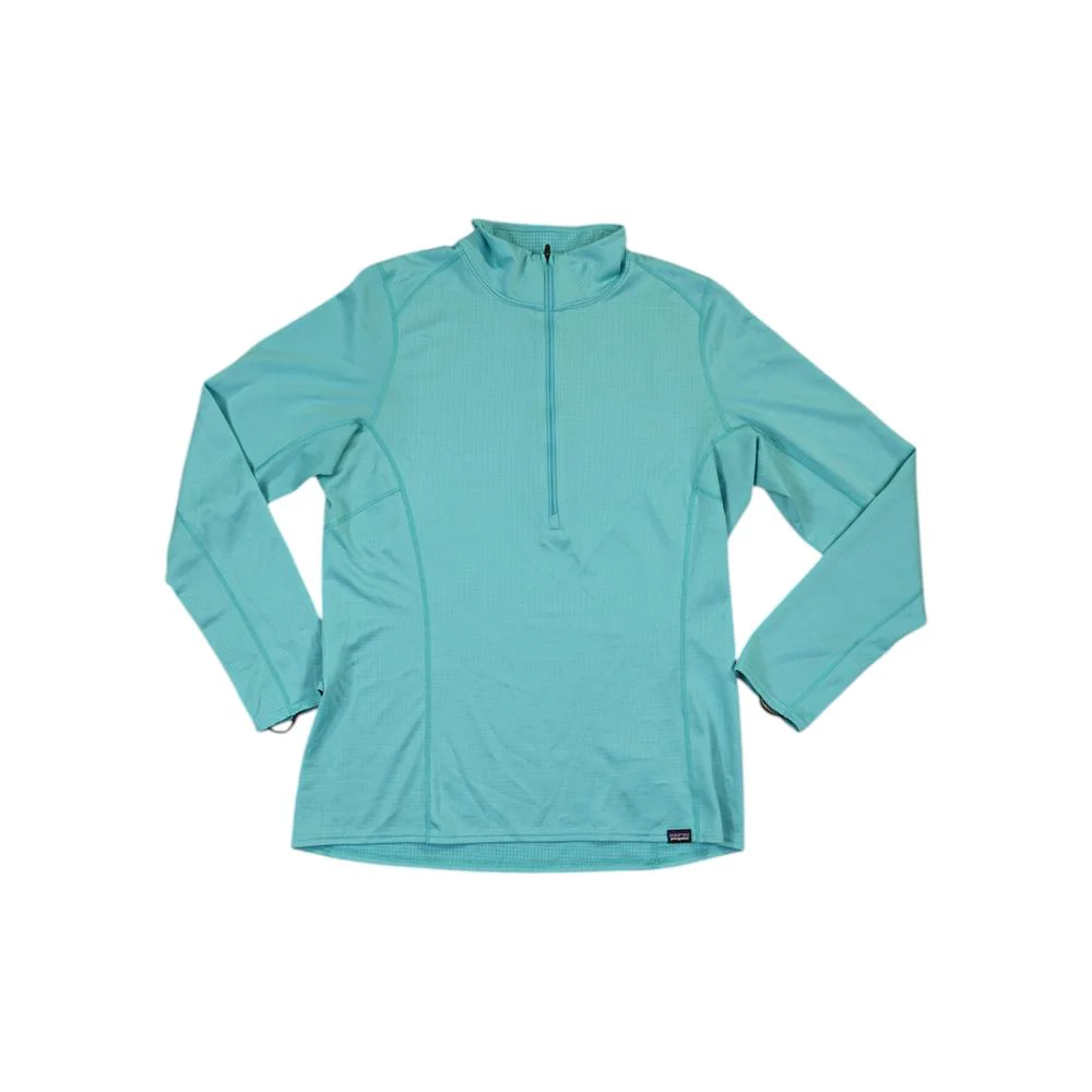 Patagonia Women's 1/4 Zip Midweight Capilene Baselayer Shirt Blue M Used