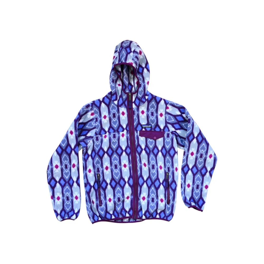 Patagonia Women's LW Snap-T Hooded Fleece Jacket Purple S Used