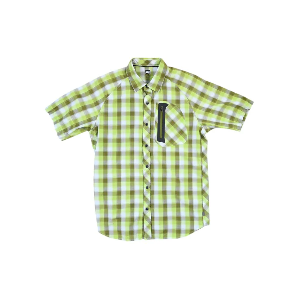 Rei Men's Snap Button Up Shirt Yellow/Green M Used