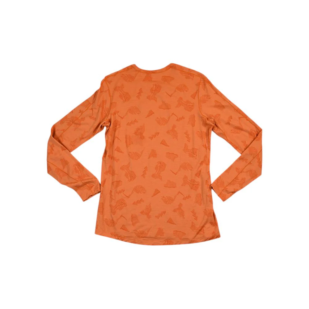 Rei Women's 100% Merino Baselayer Shirt Orange M Used - Image 2
