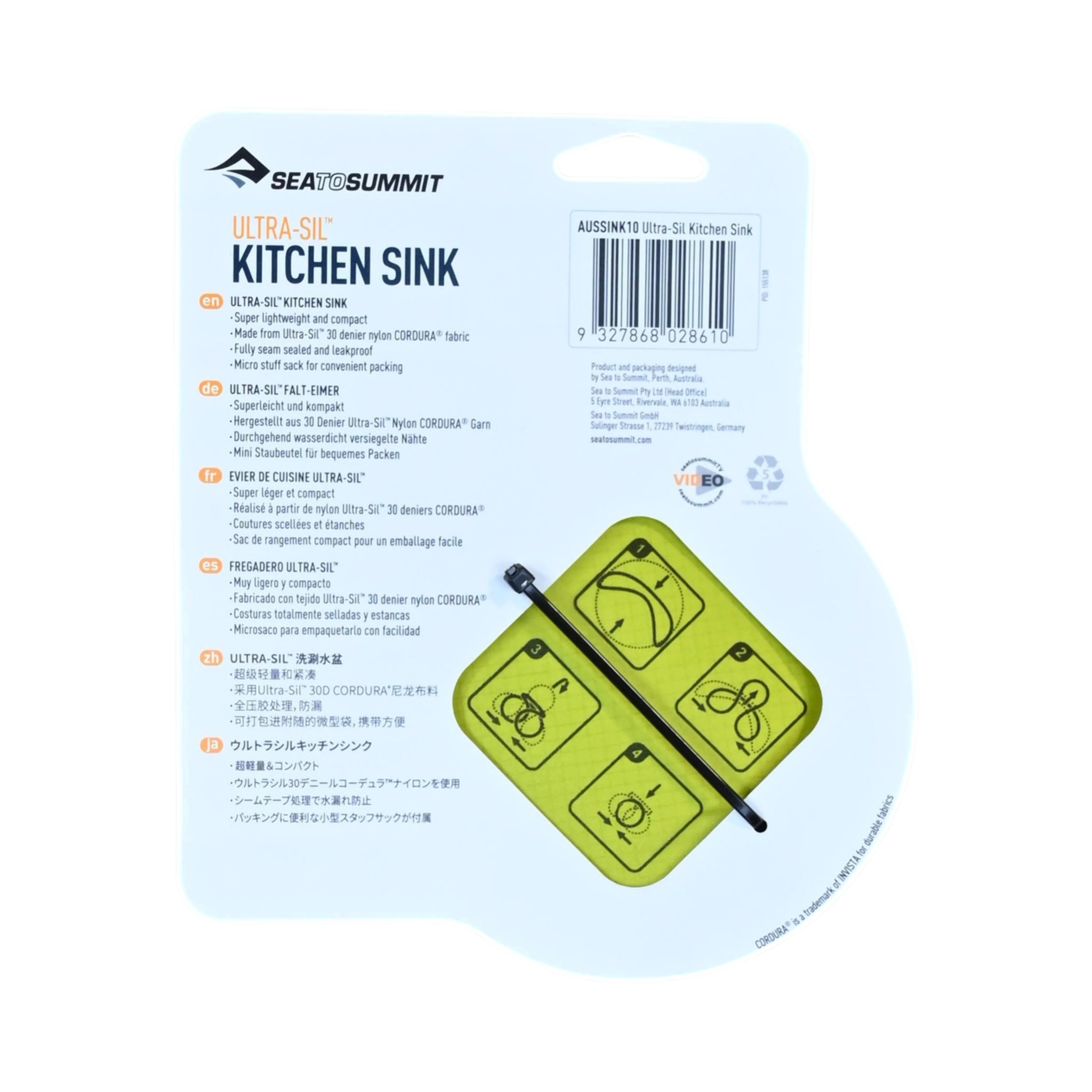 Sea To Summit Ultra-Sil Kitchen Sink 10L Wash Basin - Image 2