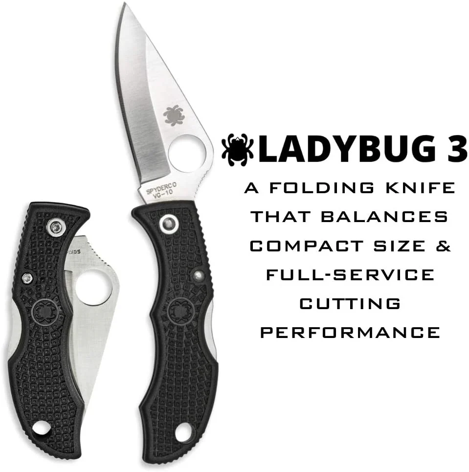 Spyderco Ladybug Black Plain Edge Knife - Image 2