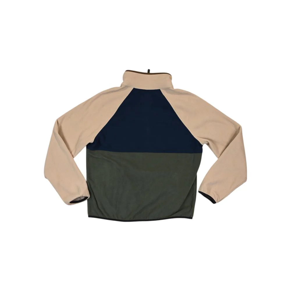 Topo Designs Women's Vista 1/4 Zip Lightweight Fleece Navy/Green/Oatmeal - Image 2