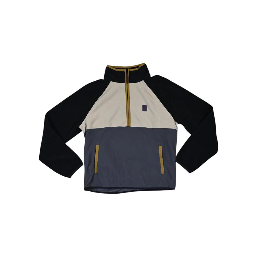 Topo Designs Women's Vista 1/4 Zip Lightweight Fleece Fleece Black/Tan